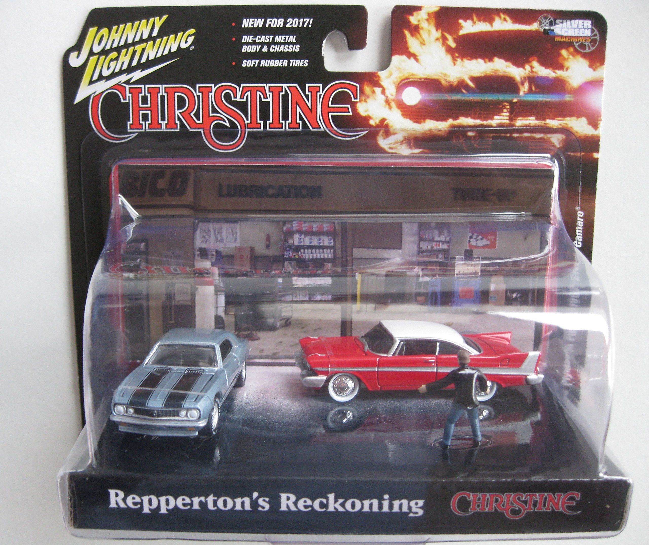 JOHNNY LIGHTNING 1/64 CHRISTINE 1958 PLYMOUTH FURY & 1967 CHEVY